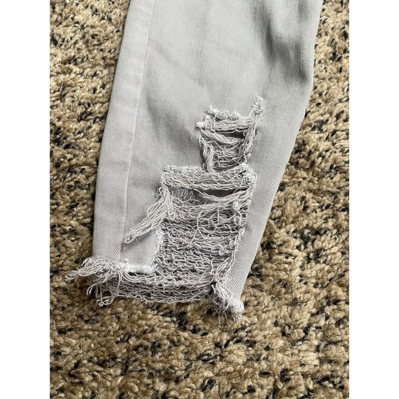 AMERICAN EAGLE Super Stretch X GRAY Denim Ripped Distressed Jegging Size 4 - Picture 11 of 11